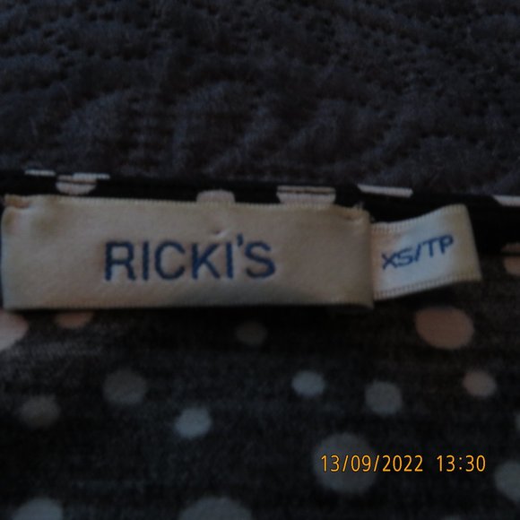 Ricki's black polkadot top, size XS - Picture 2 of 4
